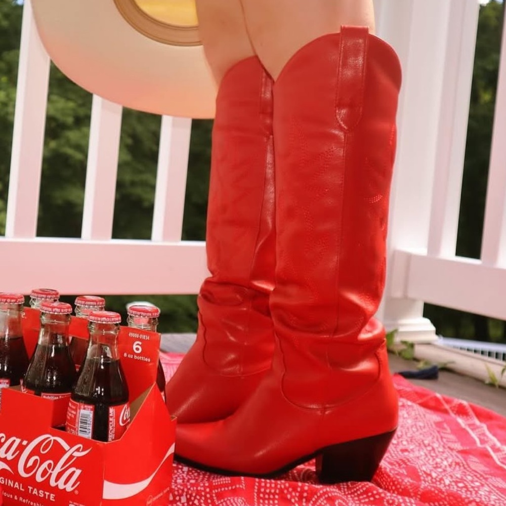 Red Leather Cowboy Boots